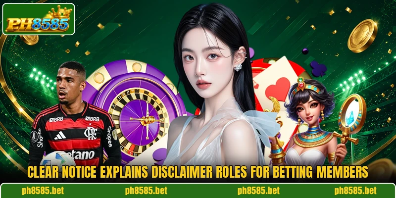 Clear notice explains disclaimer roles for betting members Clear notice explains disclaimer roles for betting members