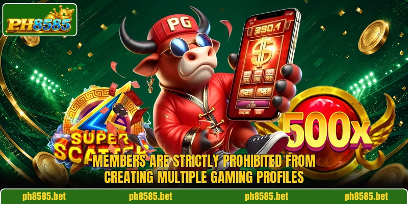 Members are strictly prohibited from creating multiple gaming profiles