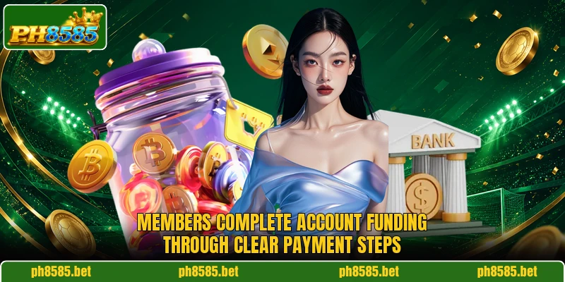 Members complete account funding through clear payment steps Members complete account funding through clear payment steps