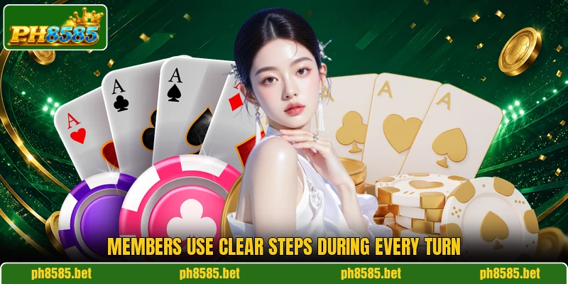 Members use clear steps during every turn Members use clear steps during every turn