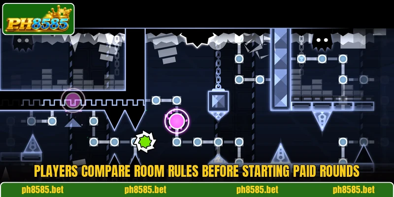 Players compare room rules before starting paid rounds Players compare room rules before starting paid rounds
