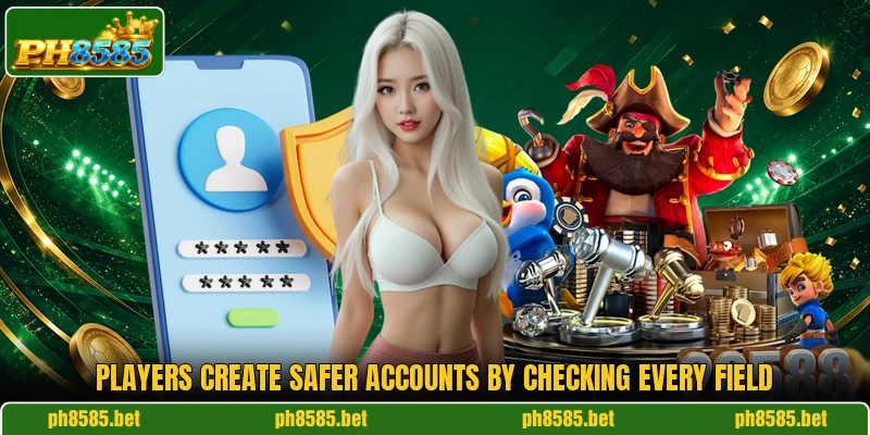Players create safer accounts by checking every field