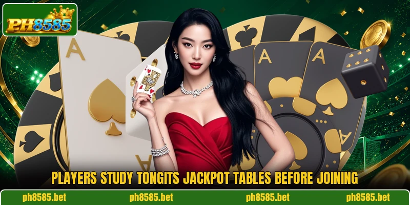 Players study Tongits Jackpot tables before joining Players study Tongits Jackpot tables before joining