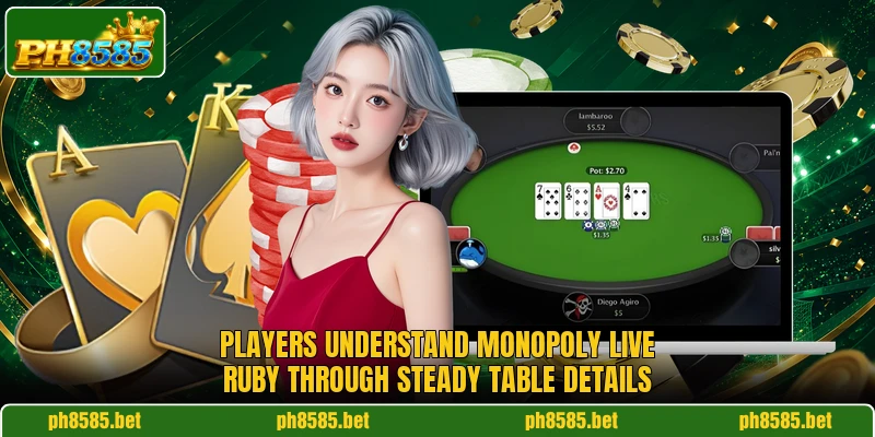 Players understand Monopoly Live Ruby through steady table details Players understand Monopoly Live Ruby through steady table details