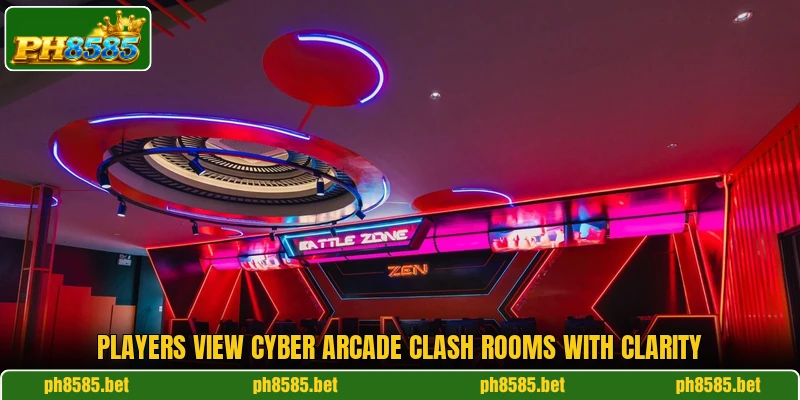 Players view Cyber Arcade Clash rooms with clarity Players view Cyber Arcade Clash rooms with clarity