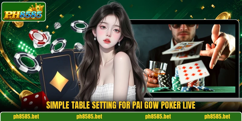 Simple table setting for Pai Gow Poker Live Simple table setting for Pai Gow Poker Live