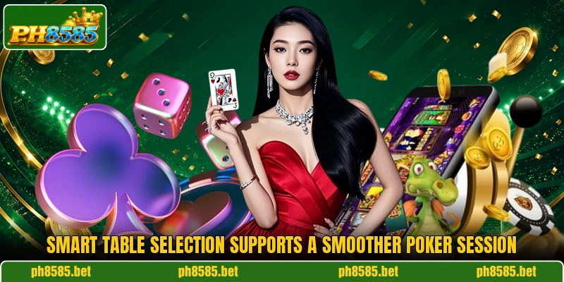 Smart table selection supports a smoother poker session Smart table selection supports a smoother poker session